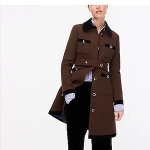 J Crew Velvet trim coat New size 6